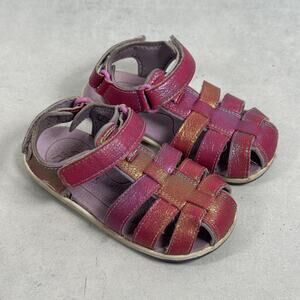 See Kai Run Sandals Girls Size 9 Pink Metallic Fisherman Hook Loop WTS114F191